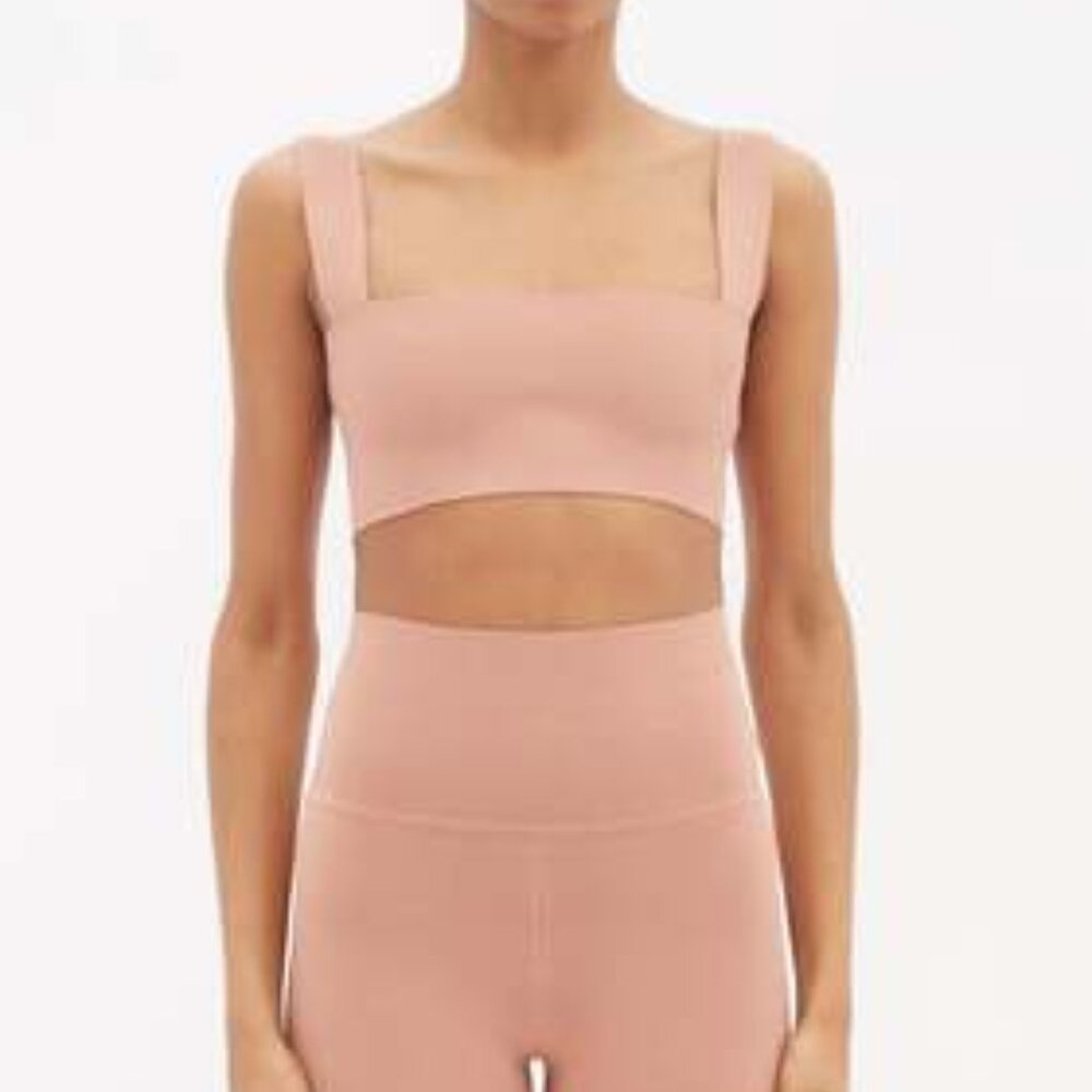 Victoria Beckham Body Square-Neck Jersey Cropped Top